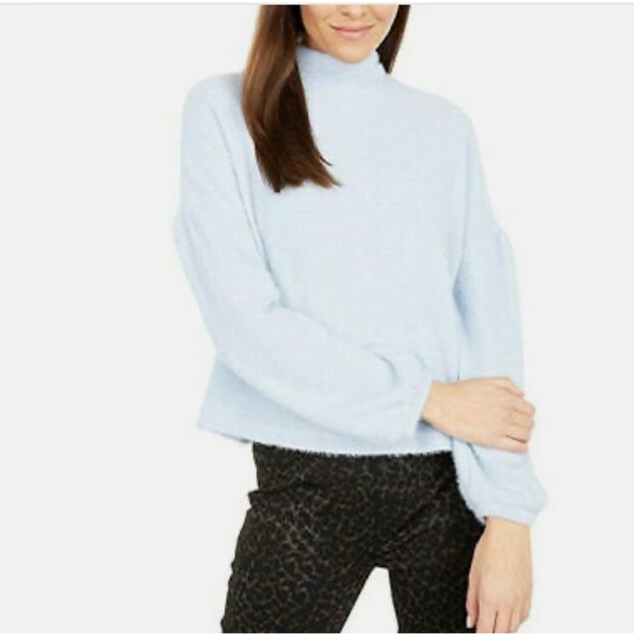 NWT Anthropologie Sanctuary Keep Warm Fuzzy Sweater, Light Blue - Picture 2 of 12